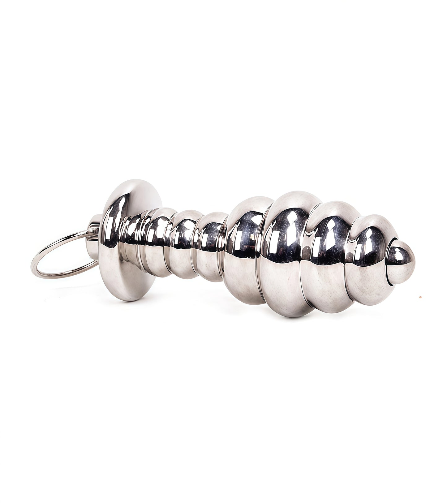 Ribbed Tunnel Butt Plug made from      AISI 304 SURGICAL STEEL by Perfectra