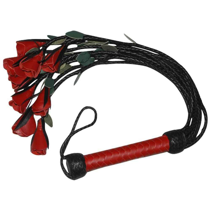 Rose Leather Flogger – Elegant BDSM Impact Toy for Sensual Play