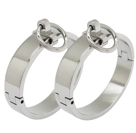 Round Heavy-Duty Wrist & Ankle Cuffs with Removable Pendant — Premium BDSM Accessory by Perfectra Distribution