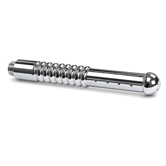 Experience effective and comfortable cleansing with the Side Drilled Ribbed Douche Nozzle by Perfectra. Crafted from durable AISI 304 SURGICAL STEEL