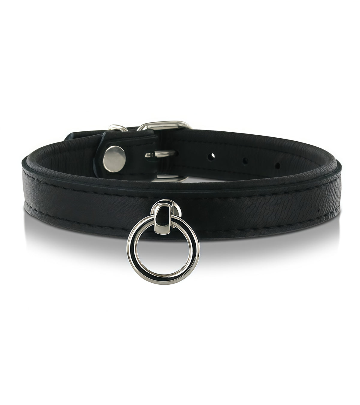 Slim Line Leather Neck Collar – Black | Sleek & Comfortable Bondage Restraint