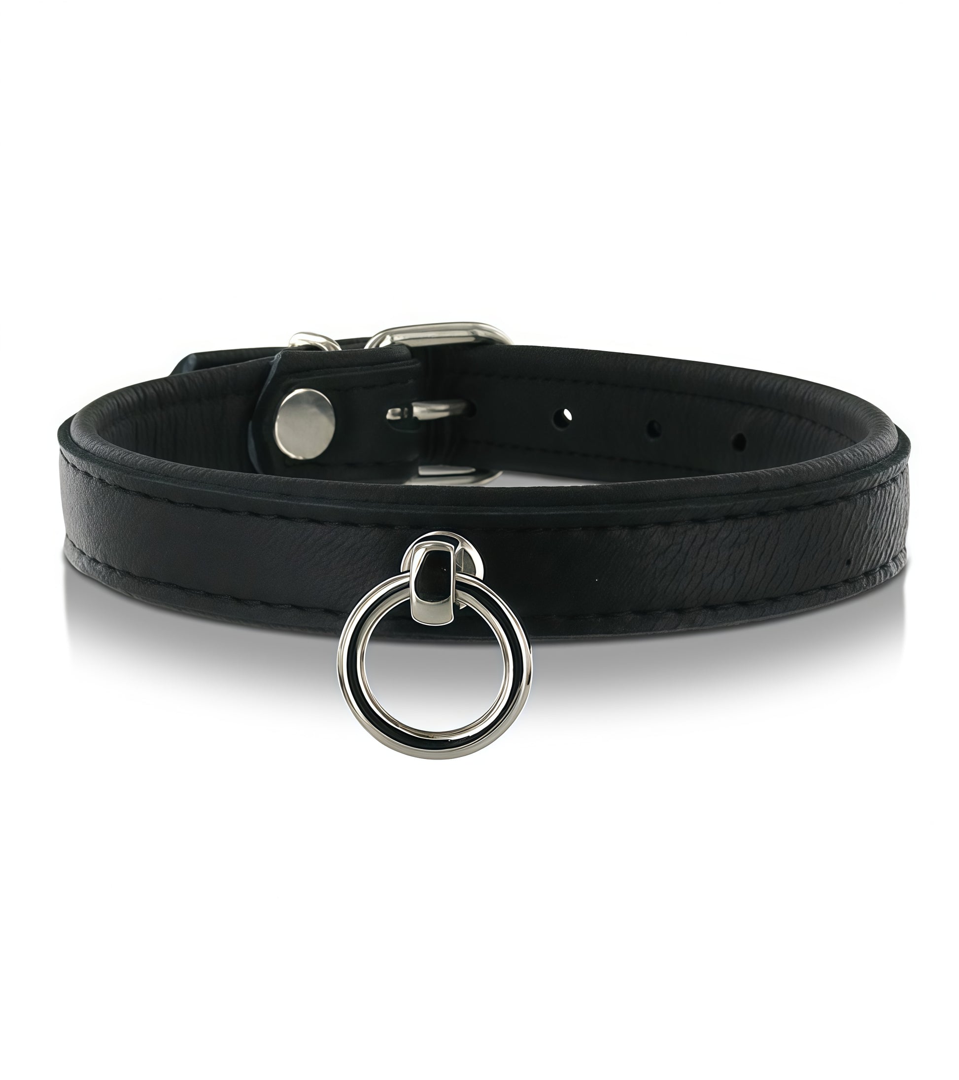 Slim Line Black Genuine Leather Neck Collar by Perfectra