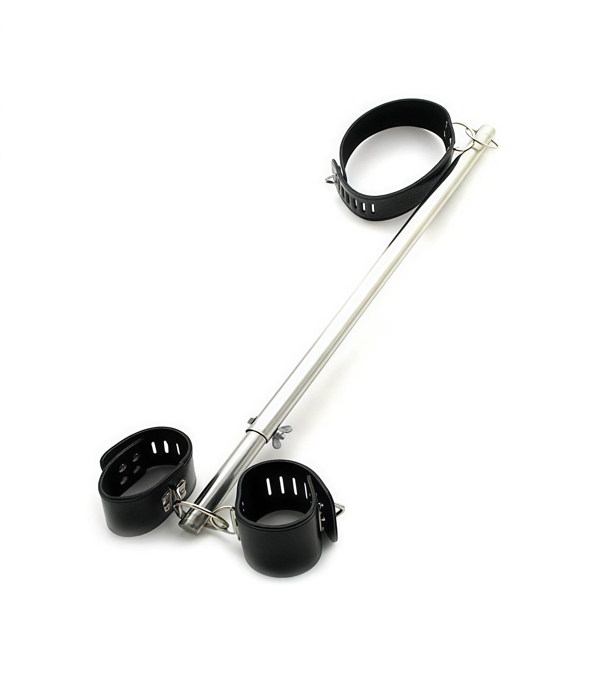 Spreader Lock Arm Bar with Adjustable Leather Cuffs & Collar — BDSM ...