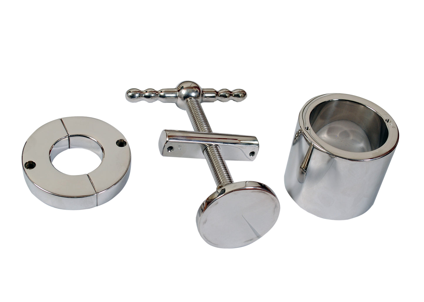     AISI 304 SURGICAL STEEL Ball Flask & Crusher – Extreme CBT Restraint
