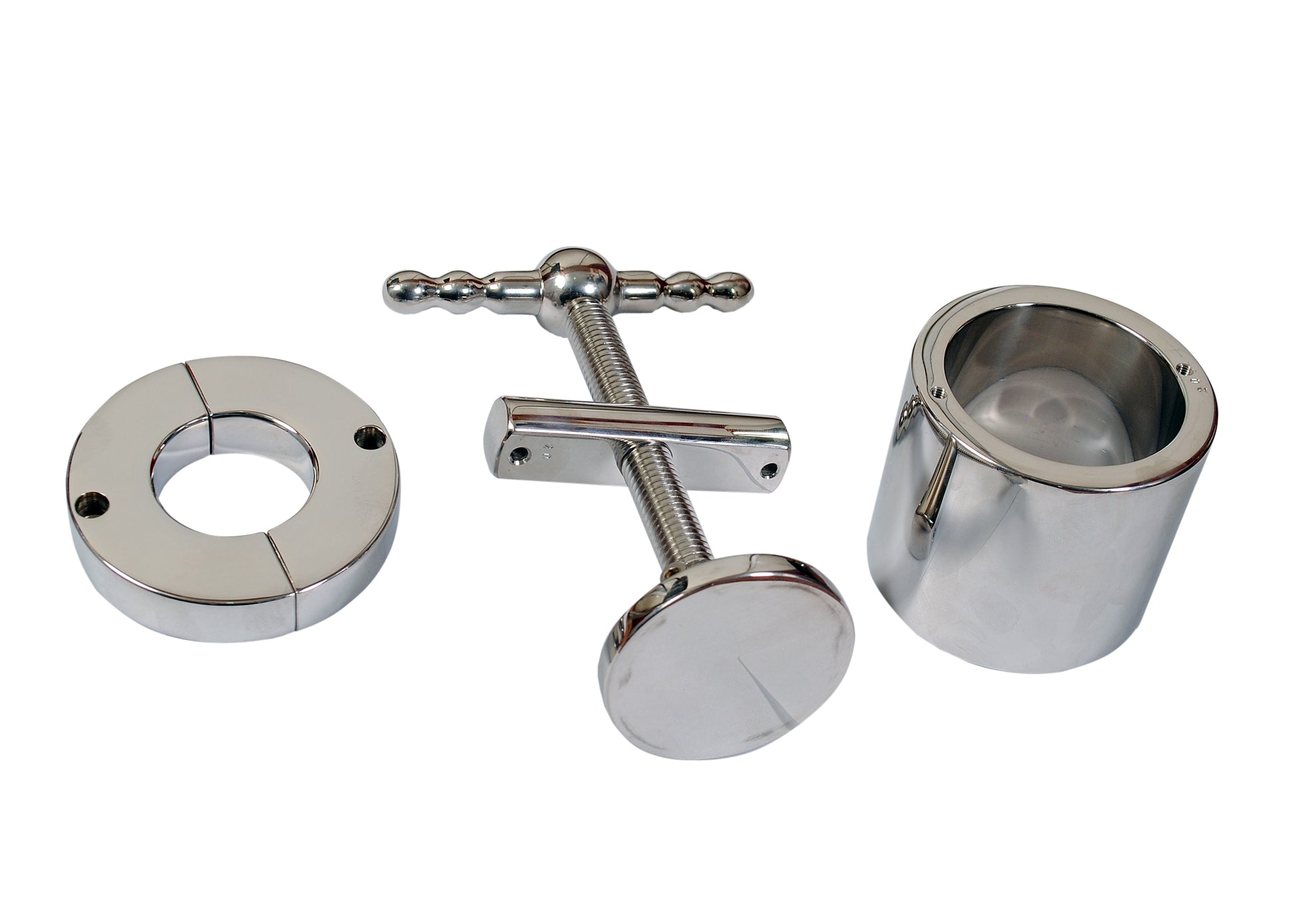     AISI 304 SURGICAL STEEL Ball Flask & Crusher – Extreme CBT Restraint