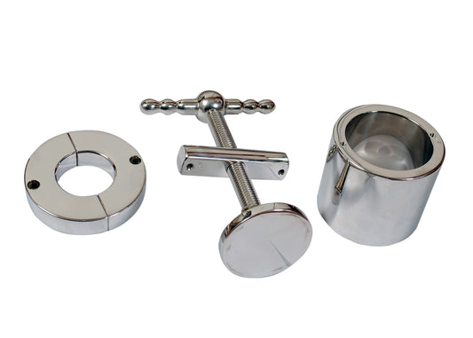 Stainless Steel Ball Flask & Crusher – Extreme CBT Restraint by Perfectra Distribution