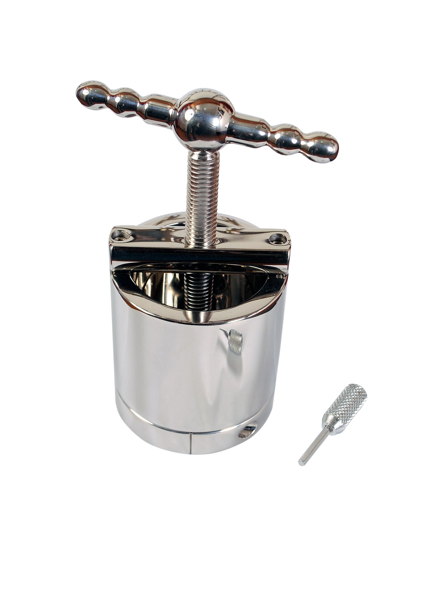     AISI 304 SURGICAL STEEL Ball Flask & Crusher – Extreme CBT Restraint