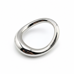Stainless Steel Ergonomic Cock Ring – Contoured Comfort Fit Metal Ring