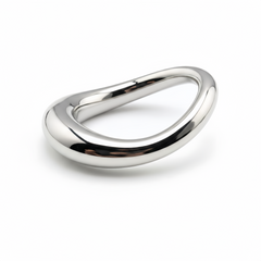 Stainless Steel Ergonomic Cock Ring – Contoured Comfort Fit Metal Ring