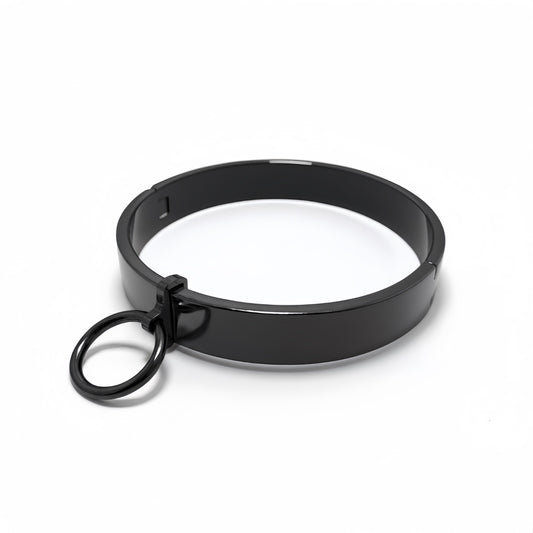 Stainless Steel Removable Pendant Collar with Plasma Coating — Black BDSM Accessory by Perfectra Distribution