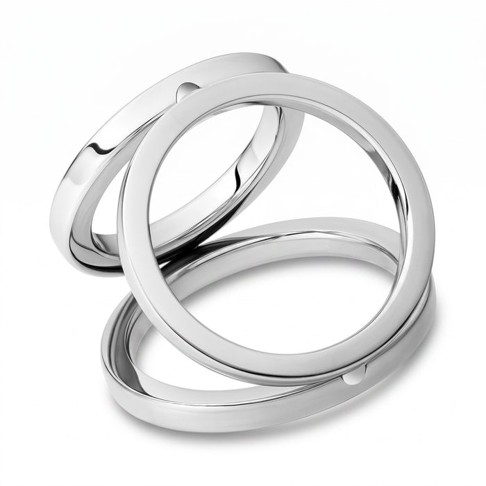 Stainless Steel Triple Cock Ring Flat