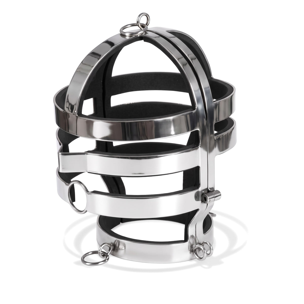 Premium Stainless Steel Head Restraint Cage by Perfectra designed for advanced BDSM restraint, immobilization, and domination setups.