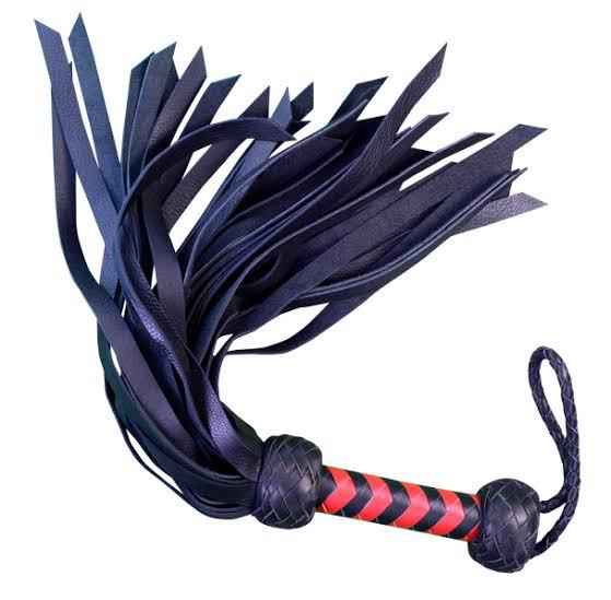 Striped Leather Flogger red – BDSM Impact Toy for Sensual and Intense Play