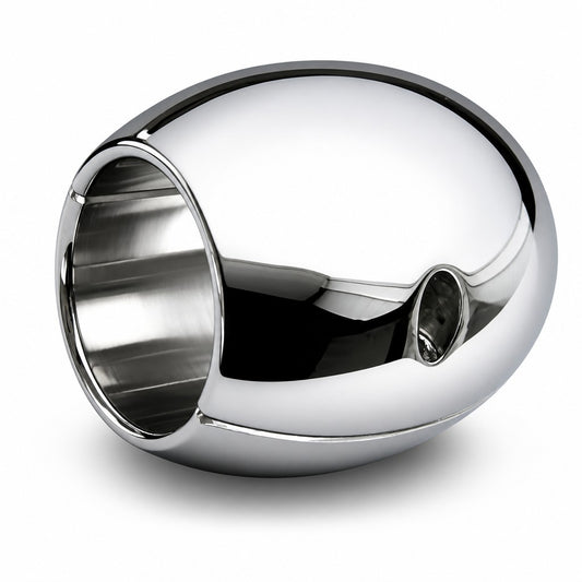 The Stainless Steel Oval Ball Stretcher by Perfectra Distribution is a premium-quality cock and ball training (CBT) device designed for advanced users seeking precise and comfortable ball stretching.