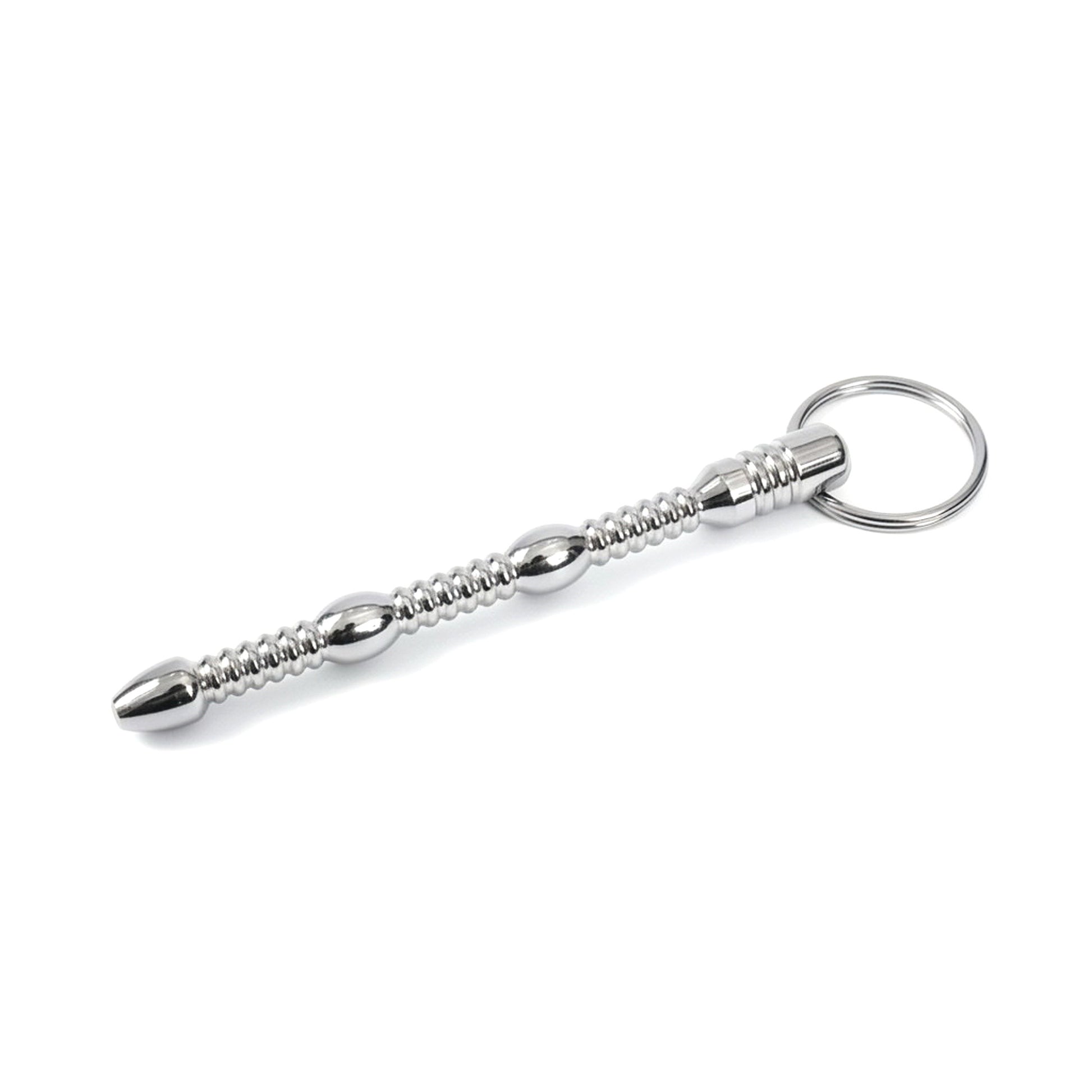 The Millipede Sound Penis Plug in Stainless Steel featuring a polished, segmented design for enhanced stimulation.