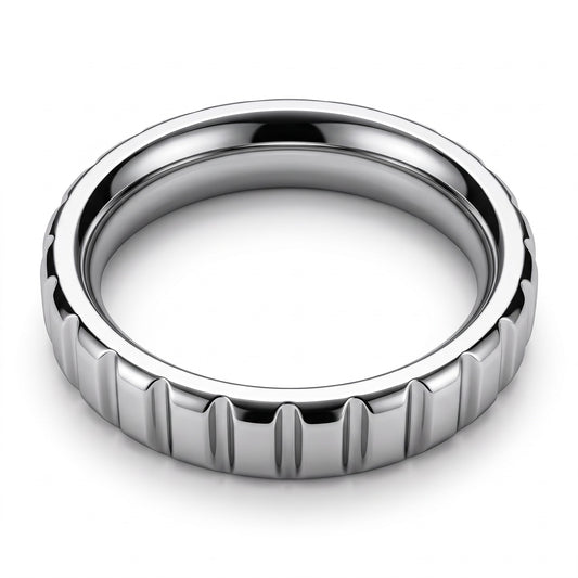 The Ribbed Cock Ring by Perfectra Distribution is crafted to deliver enhanced support and unique stimulation. Made from durable AISI 304 SURGICAL STEEL, this cock ring features a ribbed texture designed to improve blood flow while providing additional sensation for increased pleasure.