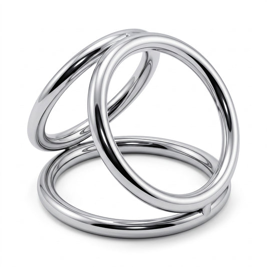 The Triple Ring Cage by Perfectra Distribution offers firm and precise control with its premium design. Crafted from durable AISI 304 SURGICAL STEEL, it features three expertly sized rings that provide maximum support and enhanced sensation for cock and ball restraint