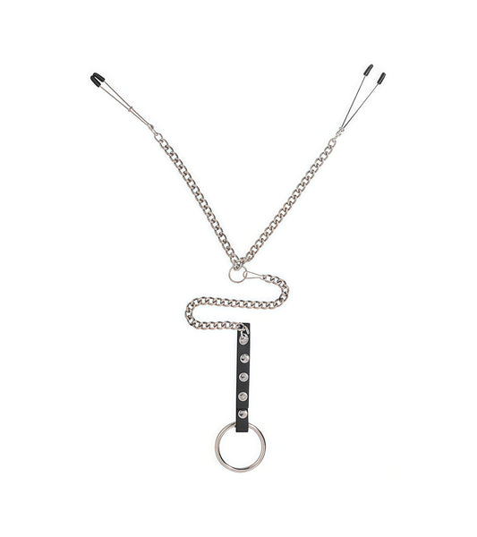 Tweezer-Style Nipple to Cock Ring Chain – Perfectra Distribution