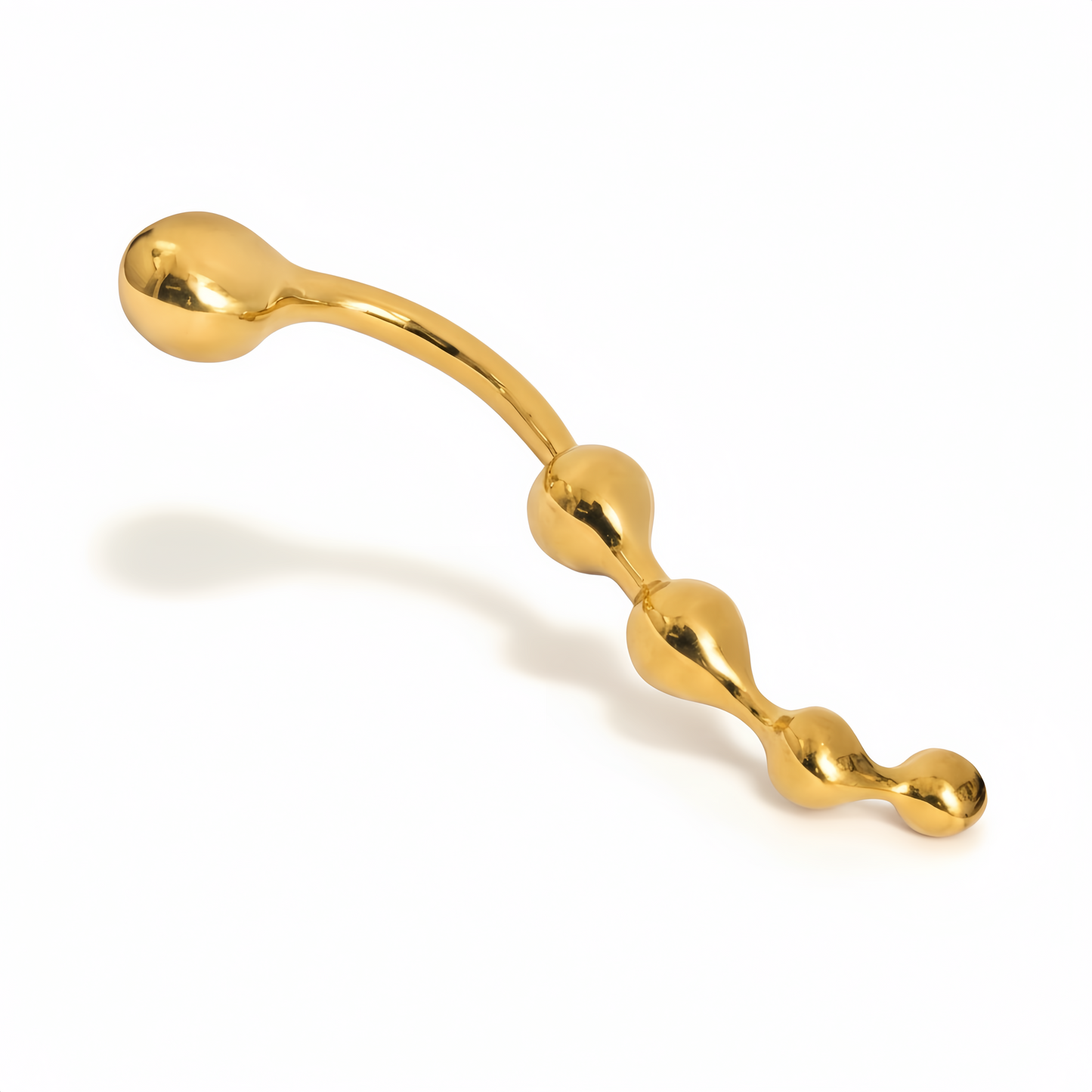 Twisted Dildo with 4 Bulbs spiral design in polished silver finish