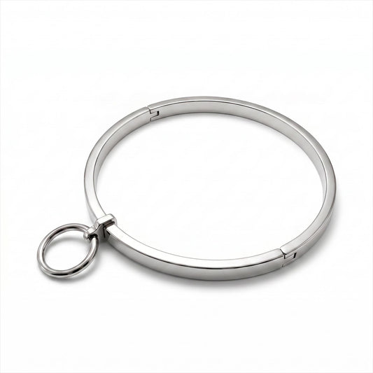 Removable Pendant Flat Collar 10mm Wide in Silver with Removable Pendant