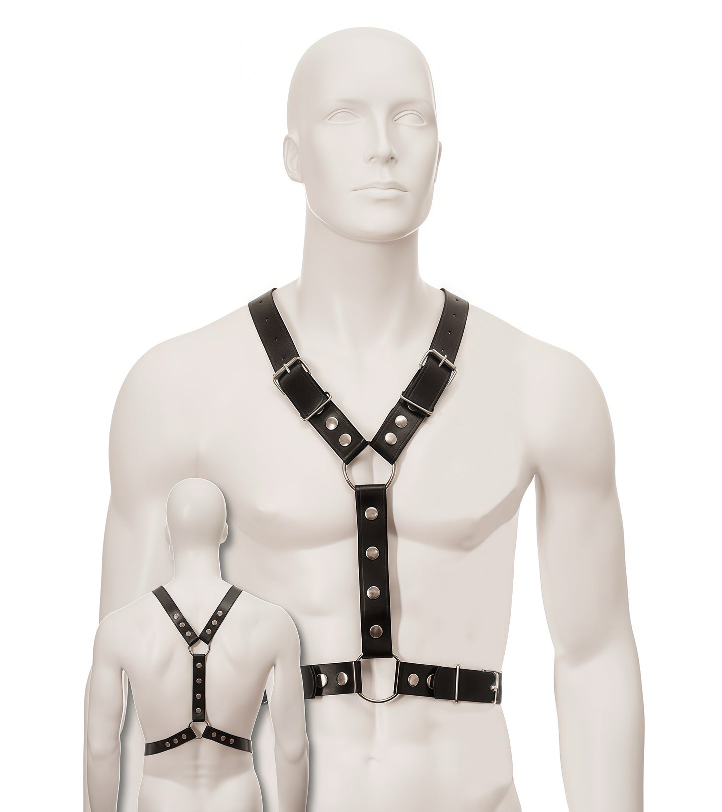 Y Chest Harness leather with   steel hardware by Perfectra Distribution
