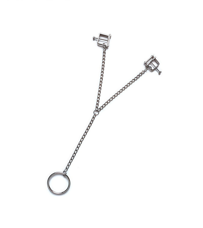 Y-Style Nipple Clamps with Cock Ring Chain – Perfectra
