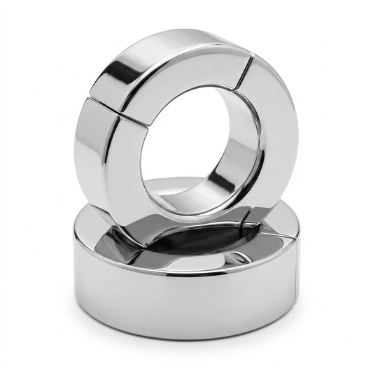 The Stainless Steel Magnetic Ball Stretcher by Perfectra Distribution is a premium quality cock and ball training device designed for advanced users seeking enhanced stimulation and control. This device features integrated high-strength magnets that create a unique tension experience.