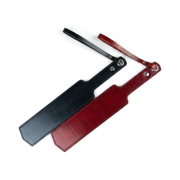Leather Slapper Paddle - Red & Black BDSM Impact Paddle