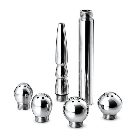 The Deluxe Douche Set by Perfectra Distribution is a premium hygiene solution crafted from durable AISI 304 SURGICAL STEEL. Designed for precise and comfortable cleansing, this set includes multiple interchangeable nozzles to adapt to individual preferences.