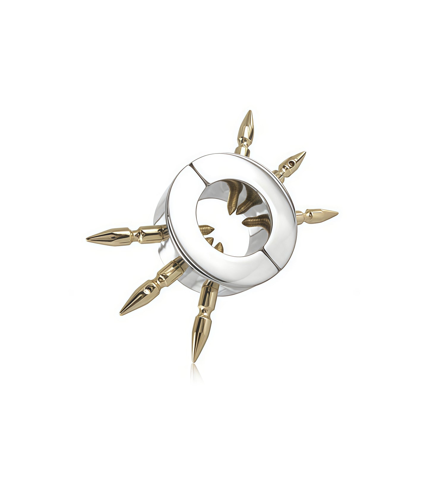 Perfectra Instruments Stainless Steel Ball Stretcher with External Spikes – Extreme Dominance & Sensation Play