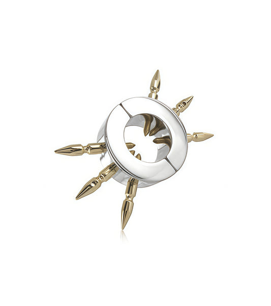 Perfectra Instruments Stainless Steel Ball Stretcher with External Spikes – Extreme Dominance & Sensation Play