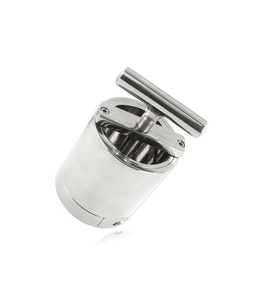 Perfectra Instruments Stainless Steel Ball Flask & Crusher – Ultimate CBT Restraint for Extreme Play