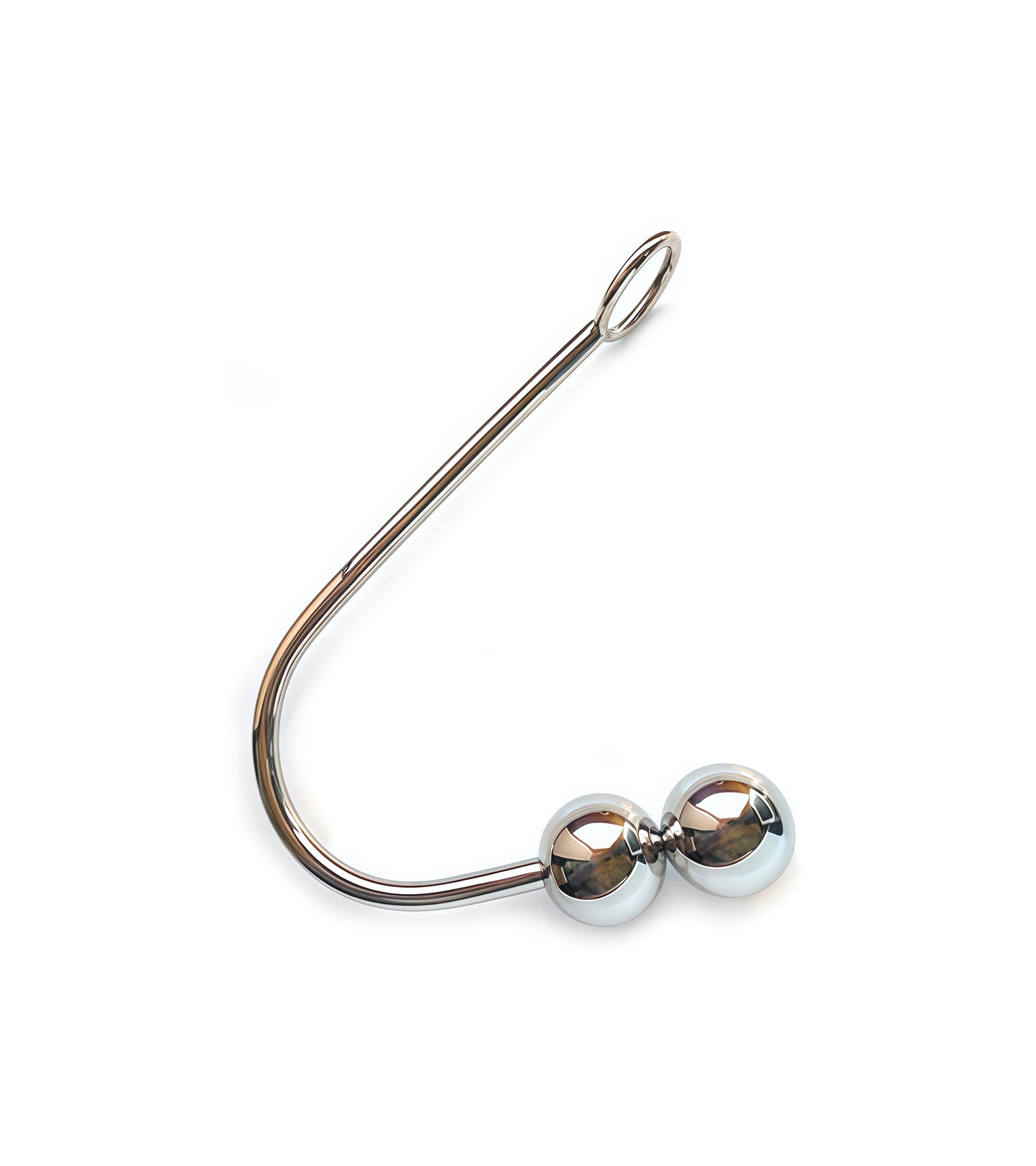 Stainless Steel Anal Double Ball Hook – Premium BDSM Restraint Tool