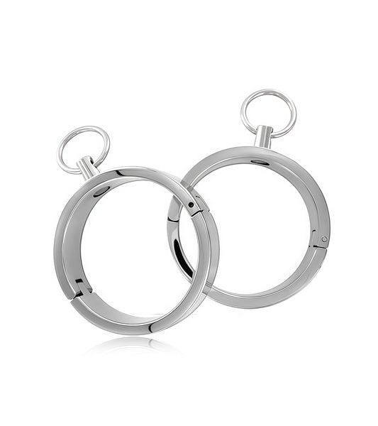 Stainless Steel Heavy Duty Round Wrist Cuffs for BDSM & Bondage