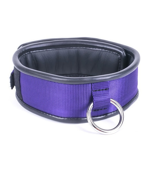 Deluxe Bondage Collar with O-Ring – Purple | Premium Padded Restraint