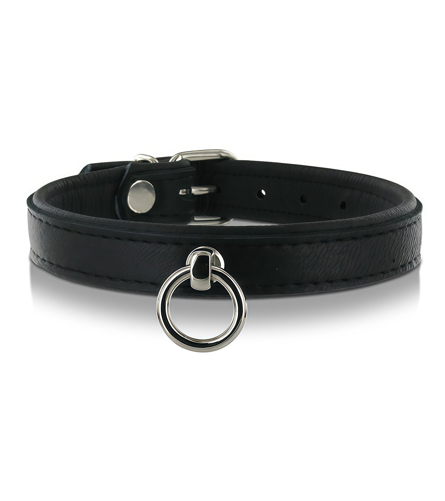 Slim Line Leather Neck Collar – Black | Sleek & Comfortable Bondage Restraint