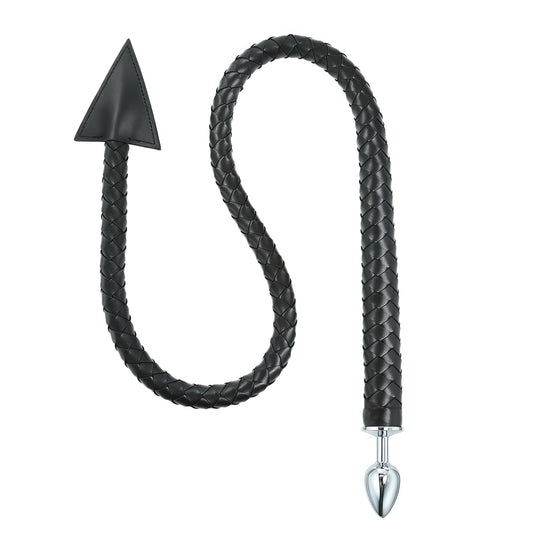 Leather Devil’s Tail Steel Butt Plug – A Fusion of Elegance & Intense Sensation