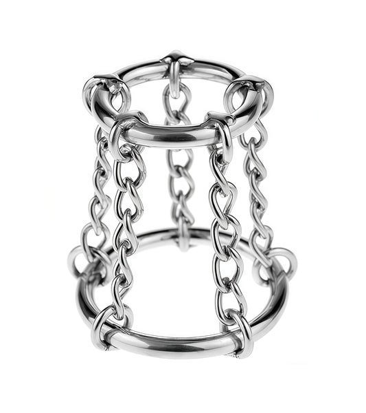 Chain Cock Ring Cage – Ultimate Metal Restraint for Enhanced Pleasure