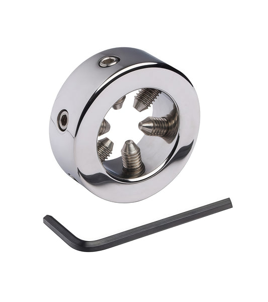 Spiked Glans Ring with Adjustable Screw – Precision Sensation & Control