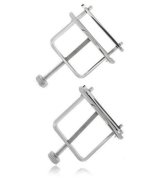 Press Style Nipple Clamps – Adjustable Steel Compression for Intense Nipple Domination