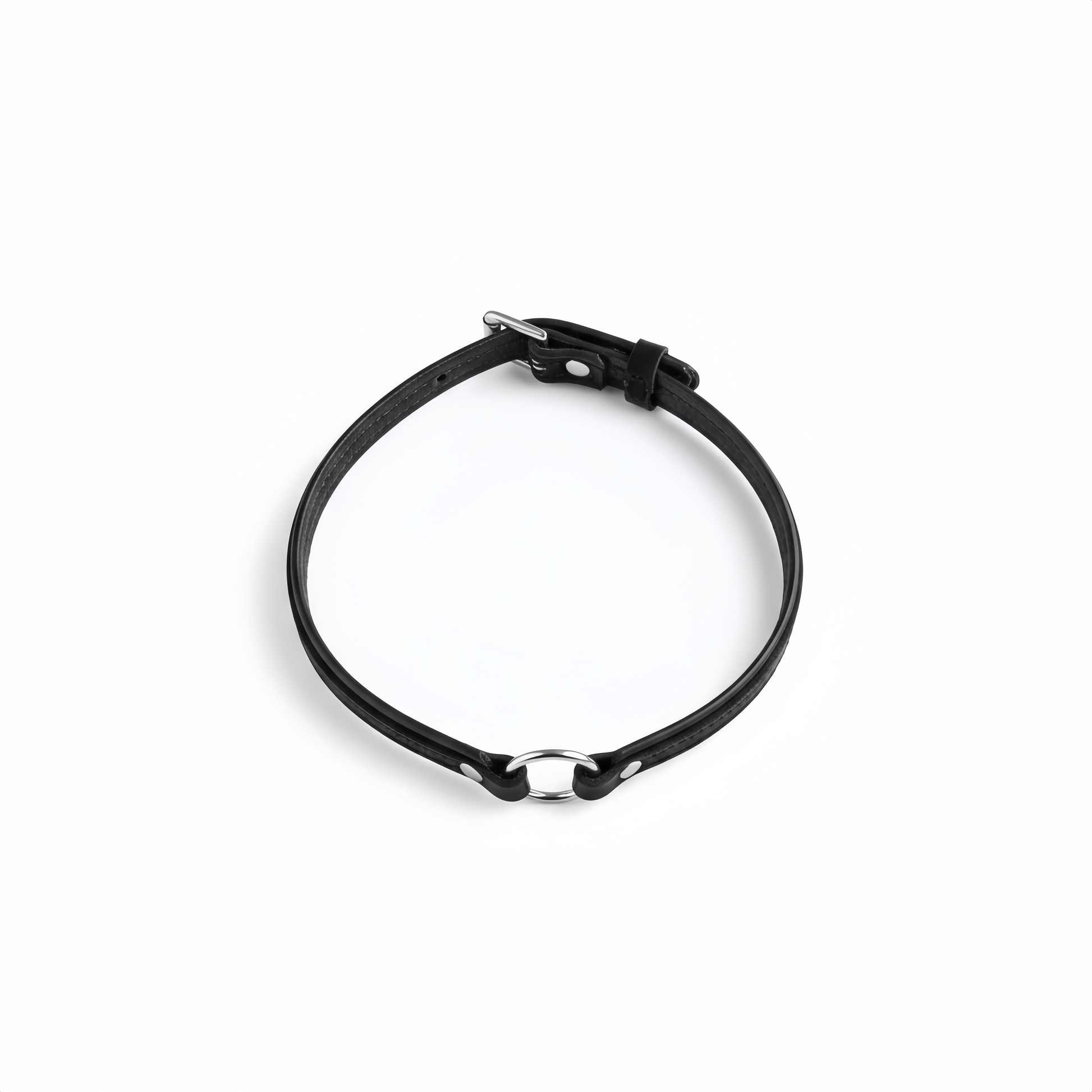 Leather Choker Collar with O-Ring – Adjustable Neck Collar with Metal Ring - Perfectra Distribution