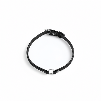 Leather Choker Collar with O-Ring – Adjustable Neck Collar with Metal Ring - Perfectra Distribution