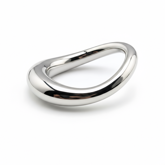 Stainless Steel Ergonomic Cock Ring – Contoured Comfort Fit Metal Ring - Perfectra Distribution