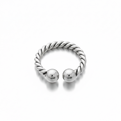 Twisted Wire Horseshoe Glans Ring – Stainless Steel Twisted Design Ring