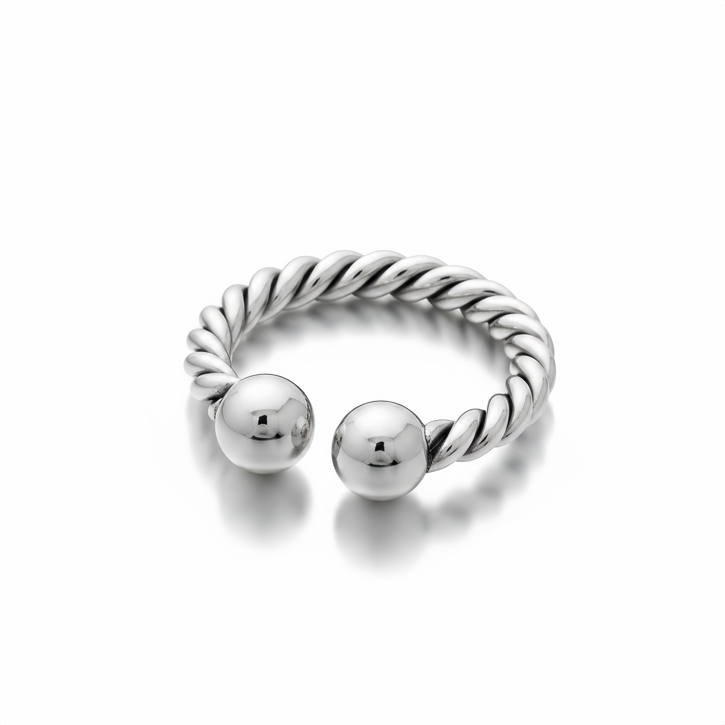 Twisted Wire Horseshoe Glans Ring – Stainless Steel Twisted Design Ring