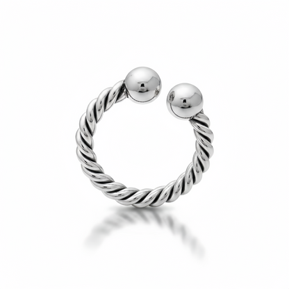 Twisted Wire Horseshoe Glans Ring – Stainless Steel Twisted Design Ring